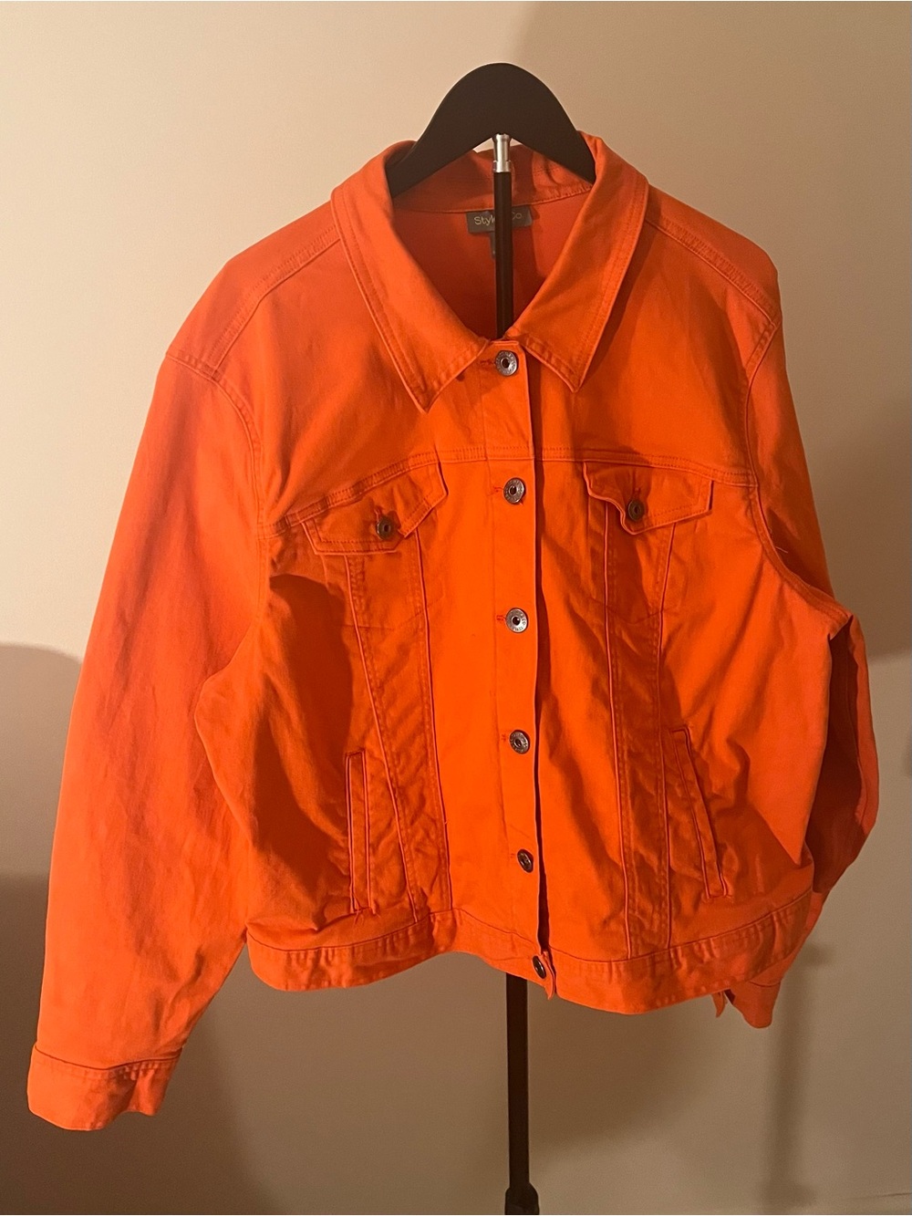 Style & Co. Bright Orange Denim Jacket for Women